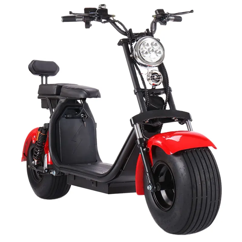 Mejor adultos CEE eléctrico motocicleta de helicóptero kit de conversión de Europa 2000w offroad eléctrica mini citycoco scooter 2 asiento negro