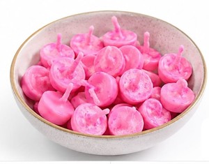 <b>Pink</b> Round Pure cow ghee <b>Candles</b> Scented Floral Aromatherapy Home Decoration Elegant Style 1 Wick HandMade - Product Image 3