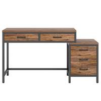 Bureau d'ordinateur avec cadre de rangement réversible à 5 tiroirs, table d'écriture pour petits espaces