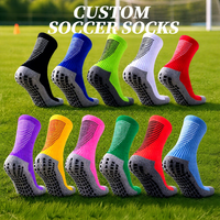 Chaussettes de football antidérapantes en coton avec logo personnalisé, emballage OEM, multicolores, étiquette personnalisée, vente en gros