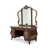 Coiffeuse de chambre en bois avec miroir Ensembles de vanités de maquillage en bois massif avec meubles de chambre de style américain