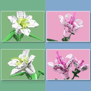 Bouquet de fleurs immortelles 24001-14, jouet de construction en plastique créatif et varié, modèle de décoration de la maison - Product Image 3