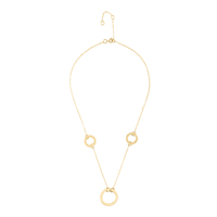 Collier à chaîne dorée avec pendentif triple cercle ouvert, bijou minimaliste moderne et élégant pour femme