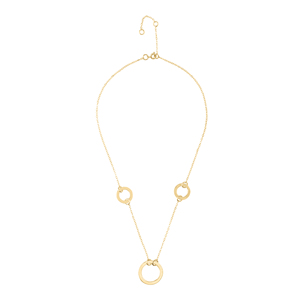 สร้อยคอโซ่เชื่อมต่อแบบวงกลมสามวงเคลือบทอง ดีไซน์เรียบหรู ทันสมัย เหมาะสำหรับผู้หญิง - Product Image 1