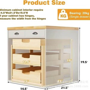 Estante de almacenamiento extraíble de madera de varias capas, organizador de gabinete de cocina de 3 niveles para utensilios de cocina y especias - Product Image 3