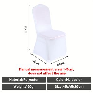 Funda Elástica Blanca para Silla de Boda, Funda Lisa Teñida para Silla de Banquete o Evento, para Silla de Plástico - Product Image 4