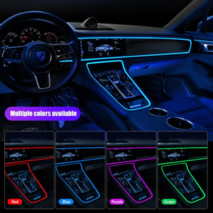 Tira de Luces LED de Neón de 5 Metros, 12V, Iluminación Ambiental para Automóvil con Encendedor de Cigarrillos y Controlador USB - Product Image 3