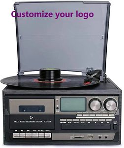 Système audio domestique personnalisé en usine, rétro, multifonction, tourne-disque vinyle, lecteur de cassettes, lecteur de CD, radio FM, haut-parleur Bluetooth, USB, SD - Product Image 1