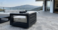 Muebles de Jardín de Lujo, Sofá de Aluminio para Exteriores, Conjunto de Sofá y Mesa de Centro para Patio