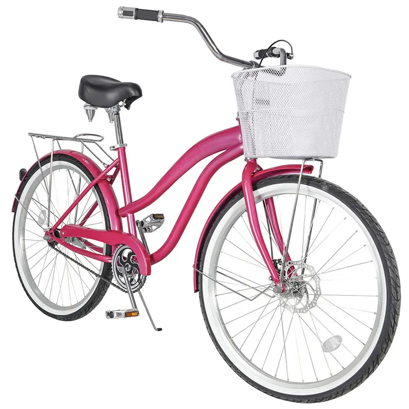 Lady 28 beach cruiser bike rosa vecchia bici vintage 700c bicicletta ibrida con freni a disco