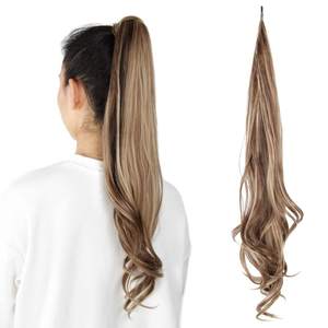 Clip lunga nell'estensione dei capelli sintetici coda di cavallo coda di cavallo arricciata coda di cavallo onda parrucchino coda di capelli piccolo Pony - Product Image 3