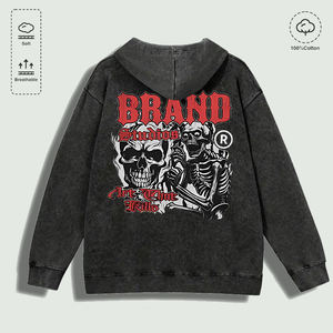 Sudadera con Capucha 100% Algodón Lavado, Diseño Gráfico de la Marca Studios Art, con Estampado de Calavera, Varios Colores - Product Image 3