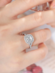 カスタムジュエリー14K/18Kホワイトゴールド結婚指輪IGI認定クッションラボ成長ダイヤモンド婚約指輪 - Product Image 3