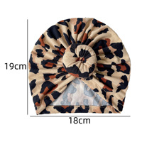 Chapeau de nouveau-né confortable plissé léopard et vache imprimé Turban bonnet respirant chapeaux Logo personnalisé