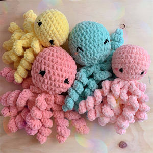 Fait à la main Chenille fil <span class=keywords><strong>Crochet</strong></span> <span class=keywords><strong>pieuvre</strong></span> tricot poulpe poupée ornement personnalisé <span class=keywords><strong>Crochet</strong></span> Animal de mer - Product Image 5