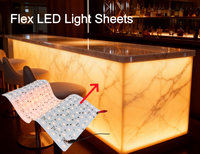 Lembar lampu LED Flex potongan 24V, redup untuk hangat, 500x250mm, 360LED, CRI 95, Ideal untuk perumahan/langit-langit/papan iklan