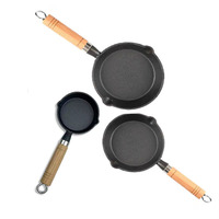 Prix usine noir forme ronde ustensiles de cuisson Mini crêpe antiadhésive poêle en fonte cuisson oeuf poêle à frire