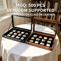 Support de rangement pour badges personnalisé, boîte de présentation transparente anti-poussière pour broches, présentoir à bijoux et médailles en cuir PU