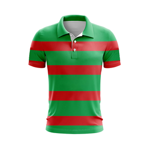 Camiseta de Rugby Personalizada Vintage con Estampado de Rayas por Transferencia Térmica, Transpirable, de Manga Corta, Tallas Grandes para Hombre, 100% Algodón - Product Image 4