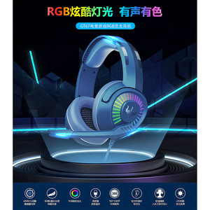 Ovleng Gt67 Over Ear Headset WithRgb <b>Lighting</b> For <b>Gaming</b> And Music - Product Image 4