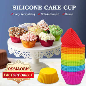 Moule de cuisson en silicone de qualité alimentaire, réutilisable, écologique et coloré pour muffins et cupcakes, vente en gros pour la maison - Product Image 4