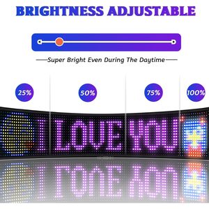 แผงจอแสดงผล LED แบบยืดหยุ่น 12V DC บลูทูธ ควบคุมผ่าน USB ป้ายดิจิตอลแบบตั้งโปรแกรมได้ สำหรับโฆษณาในรถยนต์และสำนักงาน - Product Image 3