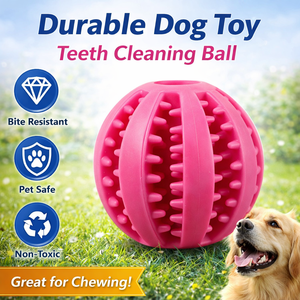 Bola dispensadora de comida para mascotas OEM, juguete interactivo para mordedura, alimentación lenta, juguetes educativos para perros, tren, fugas ajustables, aperitivos, TPR suave - Product Image 1