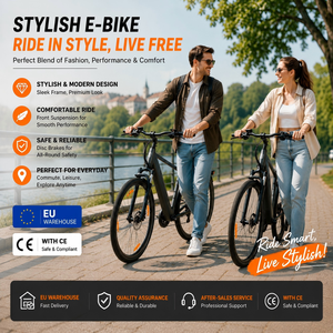 Vélo électrique YANGOR avec cadre en aluminium, frein à disque, batterie au lithium de haute qualité 36V 8.7AH, 7 vitesses, fourche à suspension 4.5H, certifié CE - Product Image 1