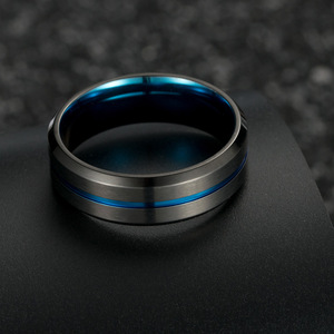 yunnique style niche ins <b>titanium</b> steel brushed beveled two-tone <b>ring</b> hip-hop matte men's <b>ring</b>, factory direct whol - Product Image 4