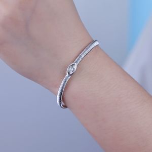 สร้อยข้อมือเงินแท้ 925 ชุบทองคำขาว 18K ประดับเพชรซิคอน รูปทรงดวงตา สไตล์คริสเตียน น้ำหนัก 6 กรัม งานแฮนด์เมด คุณภาพสูง เหมาะสำหรับเป็นของขวัญ - Product Image 2