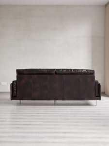 Xuxie ชุดโซฟาหนังแท้สีดำเมฆทันสมัยดีไซน์แบบเส้นตรงสำหรับบ้านหรือวิลล่าเฟอร์นิเจอร์ห้องนั่งเล่น - Product Image 4