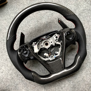 Volante Deportivo de Lujo Personalizado en Cuero Negro Perforado con Fibra de Carbono para Modelos 2012-2014, Volante de Carreras 100% - Product Image 2