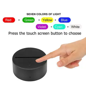 Supporto per lampada a Led 3d Base per lampada cavo Usb Touch 7 colori supporto per decorazioni da tavolo in acrilico colorato