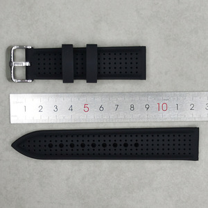 Bracelet de montre réglable en silicone souple noir Upro Fashion 20 mm 22 mm 24 mm Bracelets de montre de remplacement pour hommes - Product Image 4