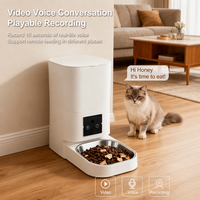 Distributeur automatique intelligent pour animaux de compagnie 6,5 L avec caméra 2MP grand angle 180°, surveillance vidéo via application Tscloud et audio bidirectionnel pour chats et chiens