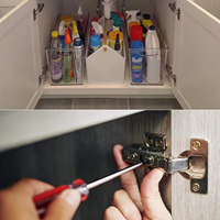 Charnière de meuble en acier laminé à froid, à fermeture amortie en deux étapes, durable, écologique, angle d'ouverture 105°, pour portes pleines de rangement