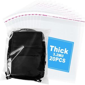 Bolsas de celofán transparentes autosellables de 3.2 mil de grosor, 20 unidades, bolsas de plástico resellables para almacenamiento en fiestas - Product Image 1