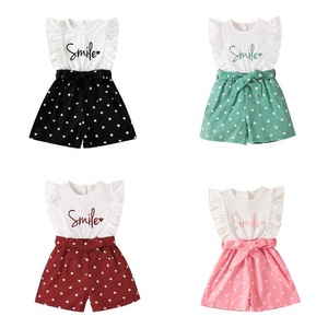 จั๊มสูทเด็กผู้หญิงคุณภาพดีสำหรับฤดูร้อน ดีไซน์หรูหราทันสมัย สำหรับเด็กอายุ 4-7 ปี รับผลิตแบบ ODM พร้อมกระดุมแป๊ก - Product Image 1