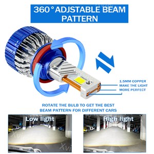Accesorios para Automóviles XA120, Faro LED de 240 W y 60000 LM, Dos Tubos de Cobre para Disipación de Calor, 6000 K, H1, H3, H4, H7, H11, 9005, 9006 para Automóvil - Product Image 6