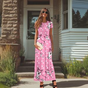 Vestido informal de manga corta transpirable para mujer, bolsillo, superventas, dulce a la moda, respuesta rápida para pedidos pequeños personalizable - Product Image 2