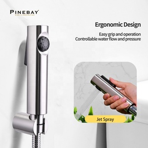 PINEBAY хорошего качества, матовый никель, ручной набор <span class=keywords><strong>Shattaf</strong></span>, мощный спрей для ванной, биде, душ, женщина, <span class=keywords><strong>ABS</strong></span> пластиковый распылитель для биде - Product Image 3