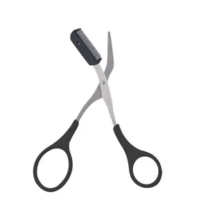 Hot bán công cụ làm đẹp kéo lông mày với lược đầy màu sắc dễ dàng sử dụng lông mày cắt tỉa kéo