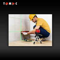 Niveau laser vert TOMAC Mini 2 lignes, auto-nivelant, faisceau croisé, rechargeable Type-C et alimentation par piles AAA avec niveau à bulle supérieur, IP54