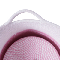 Panier de rangement tressé en coton bicolore grande capacité avec poignée, couleur personnalisable