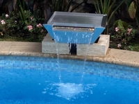 Edelstahl Feuer wasser brunnen Feuerstellen Gas Feuerschale Schwimmbad