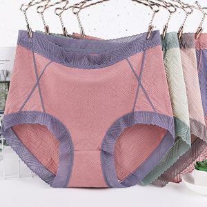 Braguitas <span class=keywords><strong>de</strong></span> Algodón para <span class=keywords><strong>Mujer</strong></span>, Talla Grande, Cintura Alta, Sexy, Embalaje Individual - Product Image 5