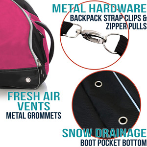 Roller Ice Hockey Skate <b>Backpack</b> Genuine Leather Detachable Strap Waterproof Storage Characters 36-<b>55L</b> Capacity for Ice Hockey - Product Image 4