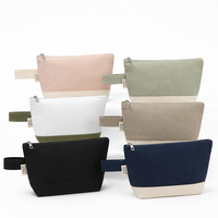 Pochette cosmétique personnalisée en toile avec logo imprimé pour boutique de luxe, pochette de toilette avec fermeture éclair, pochette pour femme, trousse de toilette de voyage