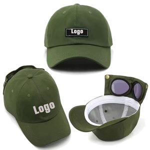 Gorra de béisbol con logotipo personalizado para hombre, con gafas de <span class=keywords><strong>sol</strong></span> integradas, protección UV para exteriores, gorra de béisbol para deportes y viajes - Product Image 2
