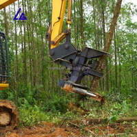 Excavatrice utilisée coupe-arbre avec grappin, cisaillement d'arbre à deux fonctions et outils de l'industrie forestière pour PC200 PC210 PC220
